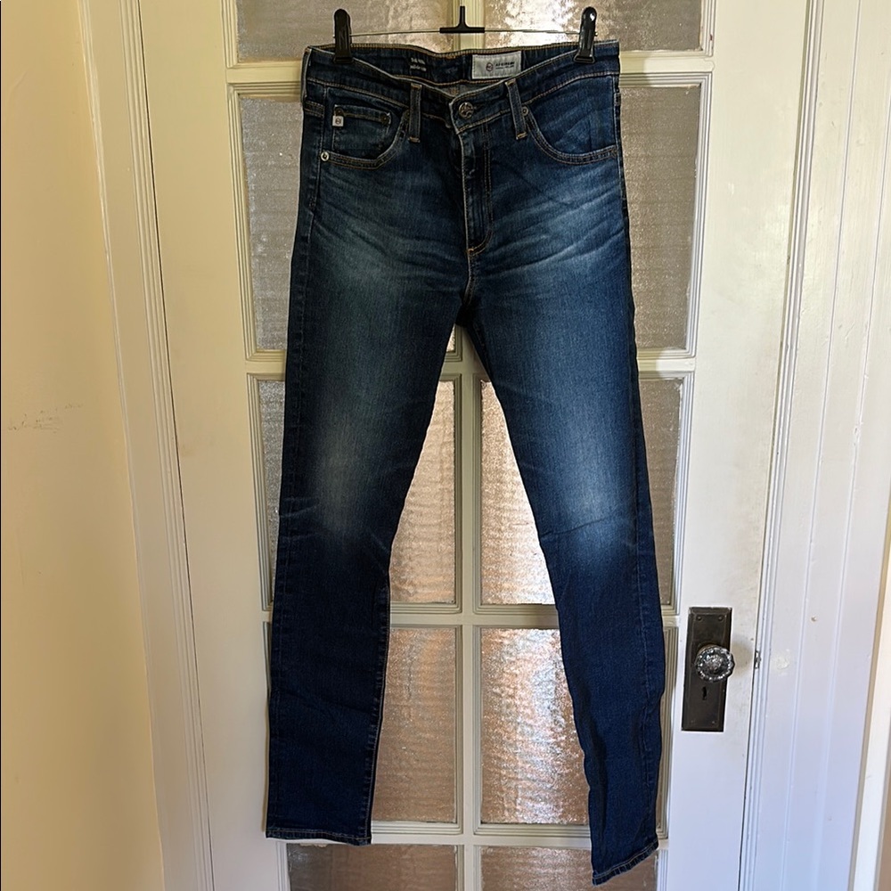 AG Adriano Goldschmied Women's The Prima Mid-Rise Cigarette Dark Blue Jeans